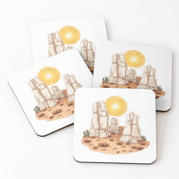 Item preview, Desert Rock Formations Under Golden Sun Southwestern Landscape designed and sold by Pandey14.