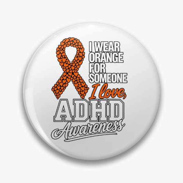 Item preview, I Wear Orange ADHD Awareness Ribbon Heart Design designed and sold by DariaOltes.