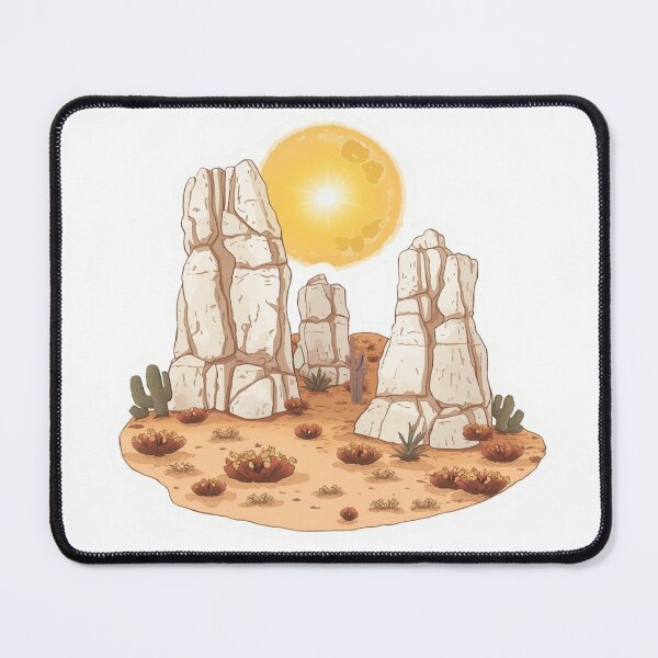 Item preview, Desert Rock Formations Under Golden Sun Southwestern Landscape designed and sold by Pandey14.