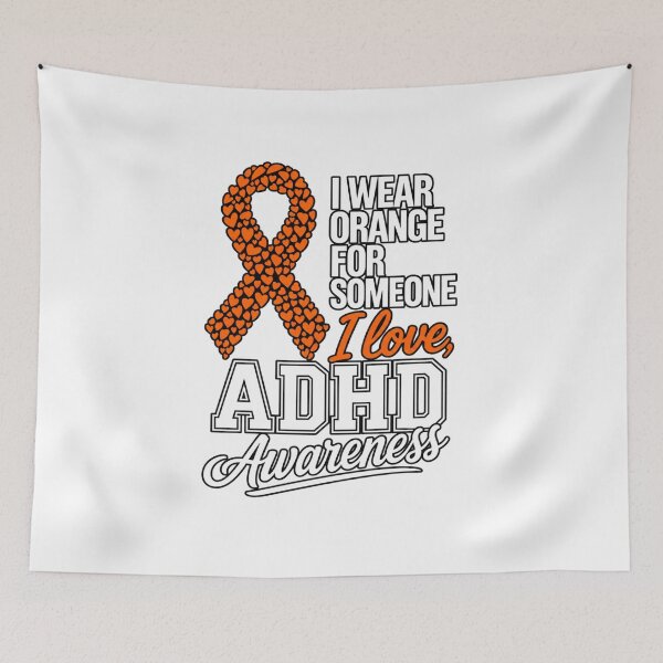 Item preview, I Wear Orange ADHD Awareness Ribbon Heart Design designed and sold by DariaOltes.
