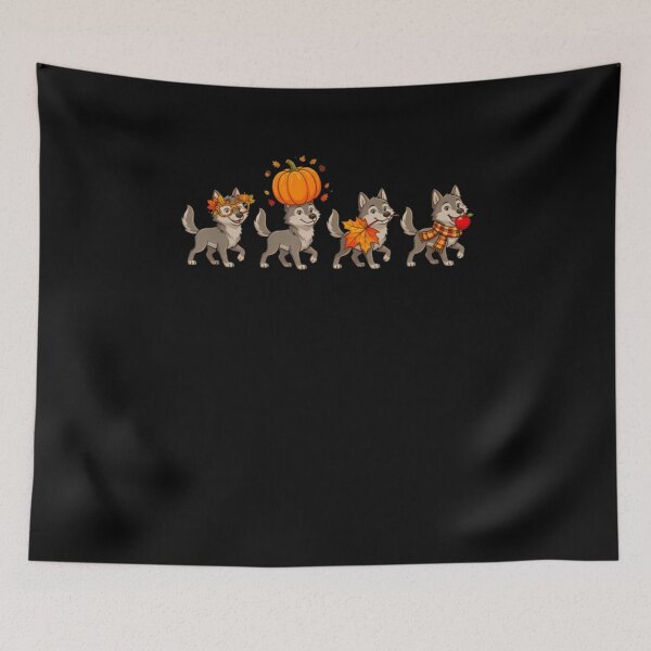 Item preview, Autumn Pumpkin Fall Wolf Thanksgiving  designed and sold by alvablakefg.