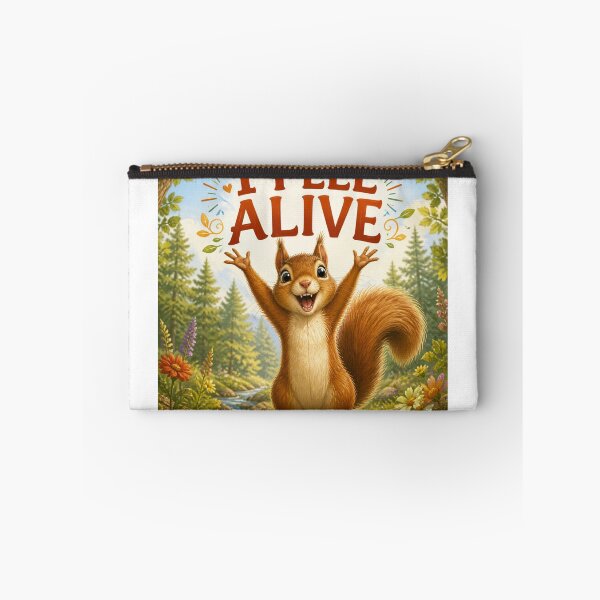Item preview, I Feel Alive Joyful Squirrel Forest Digital Art designed and sold by kaia's802studio.