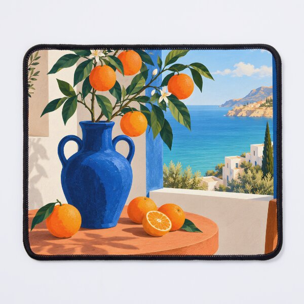 Item preview, Mediterranean Orange Vase – Coastal Still Life designed and sold by Jaani-T.