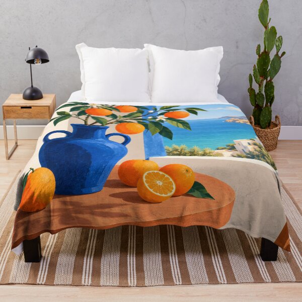 Item preview, Mediterranean Orange Vase – Coastal Still Life designed and sold by Jaani-T.