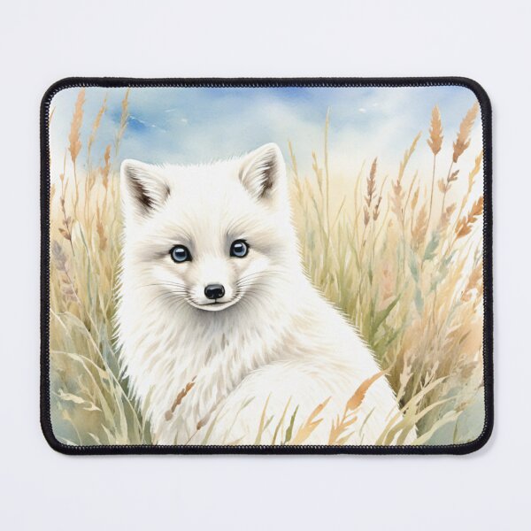 Item preview, Cute Watercolor Arctic Fox in Meadow Grass designed and sold by Hackl20.