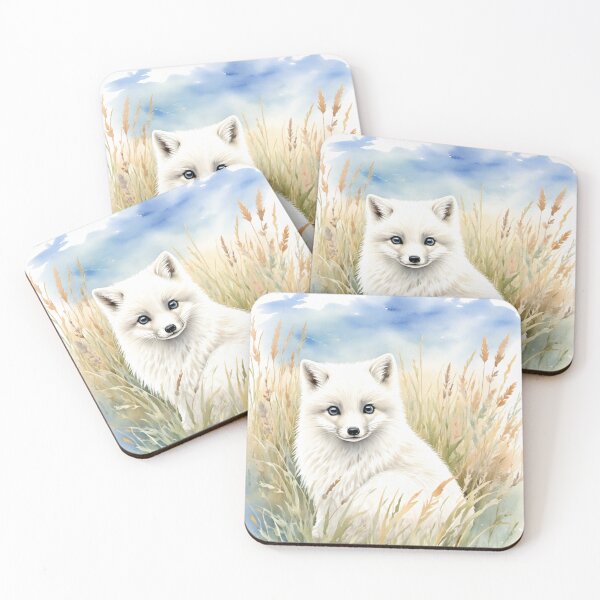 Item preview, Cute Watercolor Arctic Fox in Meadow Grass designed and sold by Hackl20.