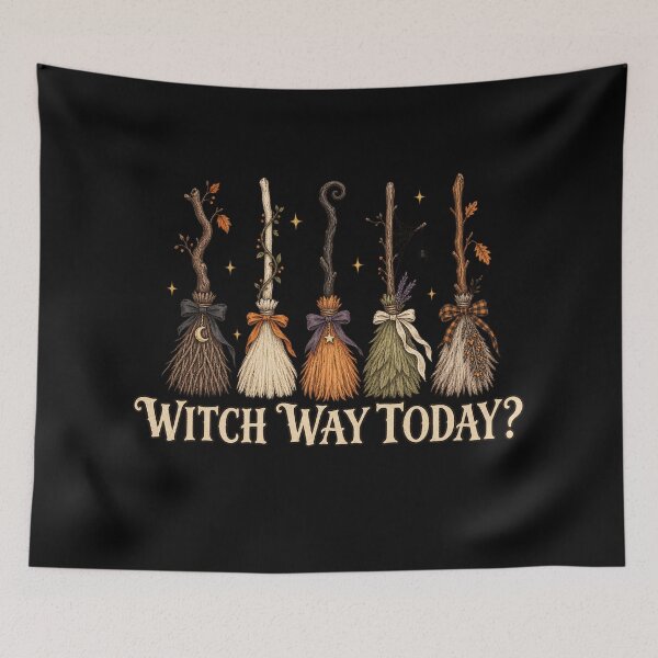 Item preview, Copy of Witch Broom Options Folk Halloween Art designed and sold by AMICO77.