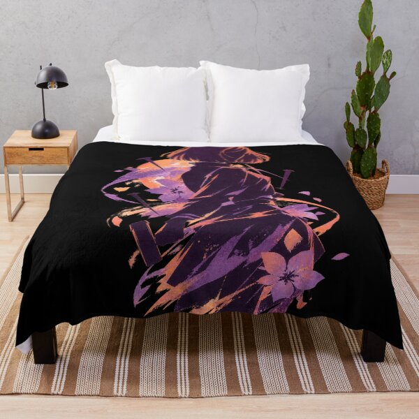 Item preview, Nobara Kugisaki Purple Floral Silhouette designed and sold by · GAMING SOUL ·.