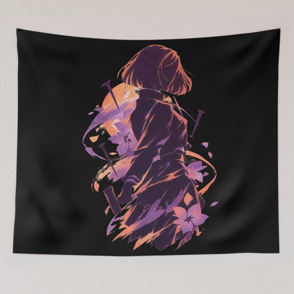 Item preview, Nobara Kugisaki Purple Floral Silhouette designed and sold by · GAMING SOUL ·.