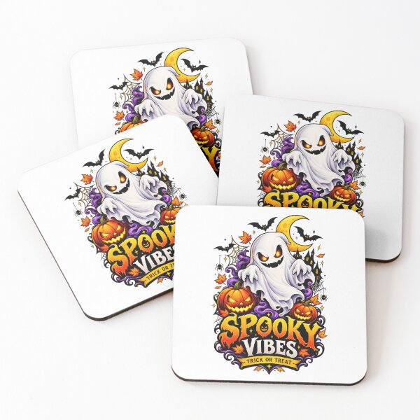 Item preview, Spooky Vibes Halloween Ghost & Pumpkin Sticker | Trick or Treat Halloween Sticker designed and sold by ashwin131.