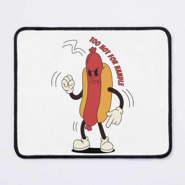 Item preview, Vintage Retro Hot Dog Mascot - Too Hot For Handle designed and sold by KozbiDesign.