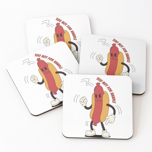 Artikelvorschau, Vintage Retro Hot Dog Mascot - Too Hot For Handle entworfen und verkauft von KozbiDesign.