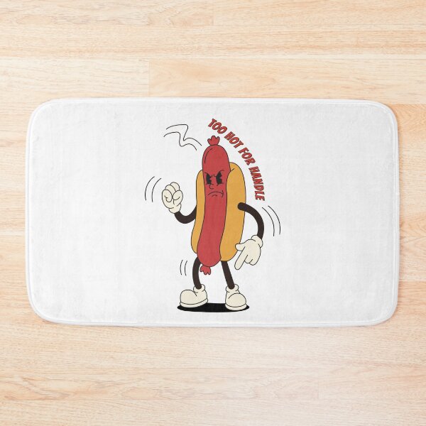 Item preview, Vintage Retro Hot Dog Mascot - Too Hot For Handle designed and sold by KozbiDesign.