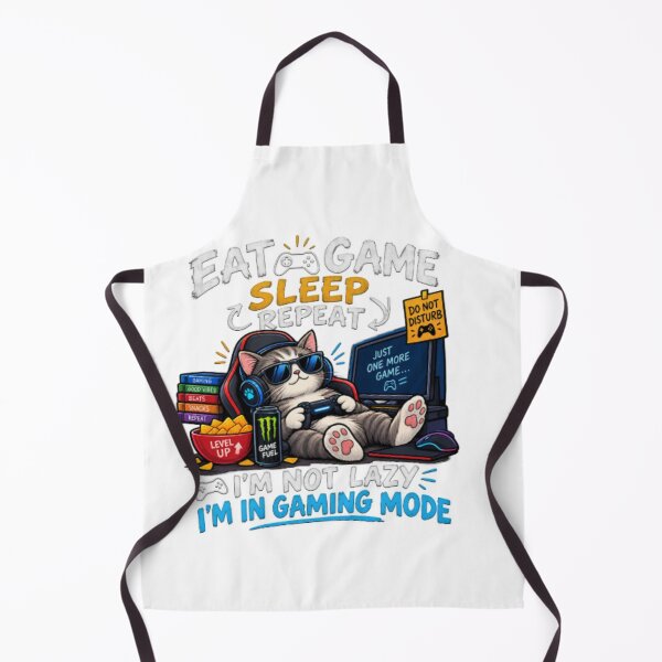 Item preview, I’m Not Lazy I’m in Gaming Mode – Funny Gamer Cat designed and sold by Slyguy88.