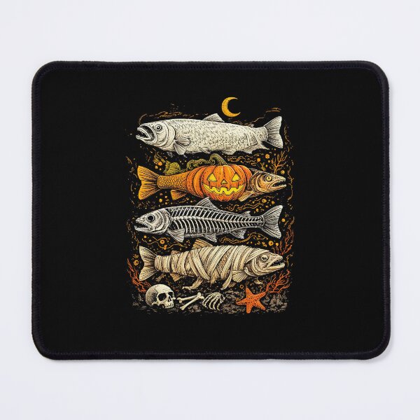 Item preview, Halloween Fishing Ghost Pumpkin Skeleton Fish designed and sold by ellapaintcoast.