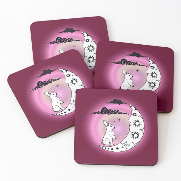 Item preview, Dreamy Heart warming illustration of a Rabbit sitting on the moon designed and sold by mooncakekaro.