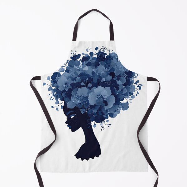 Item preview, Blue Floral Woman – Elegant Botanical Silhouette designed and sold by ArtFairy38.