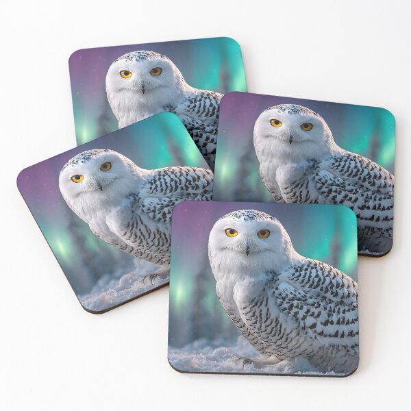 Item preview, Snowy Owl in a Magical Aurora Setting at Night designed and sold by Artessie.