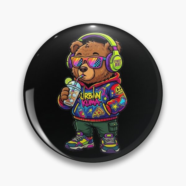 Artikelvorschau, Urban Kuma Streetwear Bär Hip-Hop Kopfhörer entworfen und verkauft von PoleksGraphics.