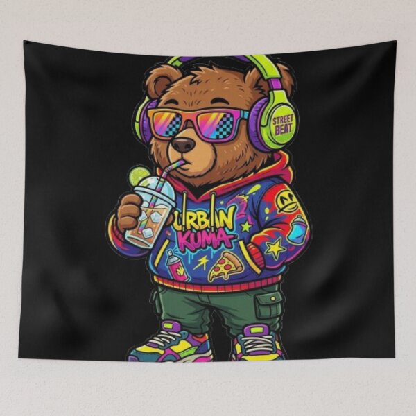 Item preview, Urban Kuma Streetwear Bear Hip Hop Headphones designed and sold by PoleksGraphics.