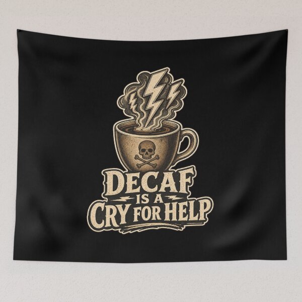 Item preview, Decaf Is A Cry For Help Shirt, Funny Coffee Lover T-Shirt, Caffeine Humor Tee, Funny Coffee Gift Shirt, Vintage Coffee Addict Graphic designed and sold by TshirtsLabs.