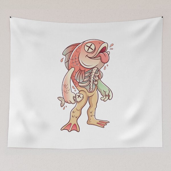 Item preview, Funny Zombie Fish Creature Cartoon designed and sold by Rupesh-Art26.