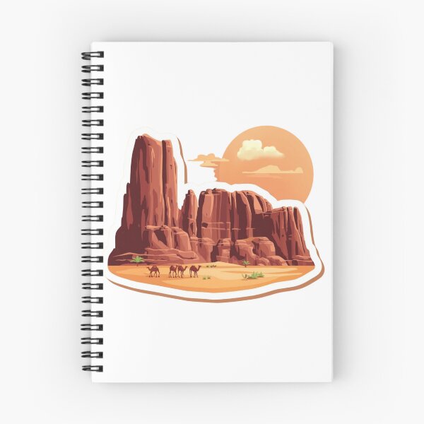 Item preview, Red Rock Desert Canyon Landscape with Camels | Warm Southwestern Desert Art designed and sold by Pandey14.