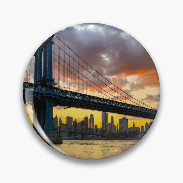 Item preview, Manhattan Bridge Skyline Sunset Brooklyn New York City  designed and sold by eleonoraingrid.