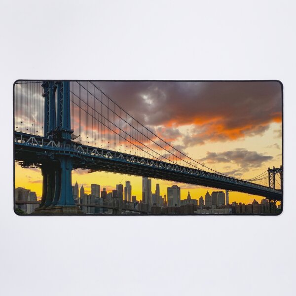 Artikelvorschau, Manhattan Bridge Skyline Sonnenuntergang Brooklyn New York City entworfen und verkauft von eleonoraingrid.