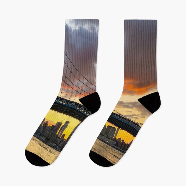 Item preview, Manhattan Bridge Skyline Sunset Brooklyn New York City  designed and sold by eleonoraingrid.
