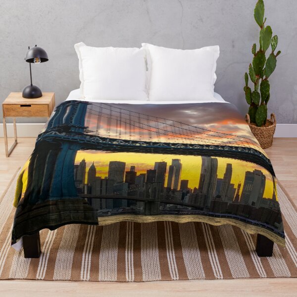 Item preview, Manhattan Bridge Skyline Sunset Brooklyn New York City designed and sold by eleonoraingrid.