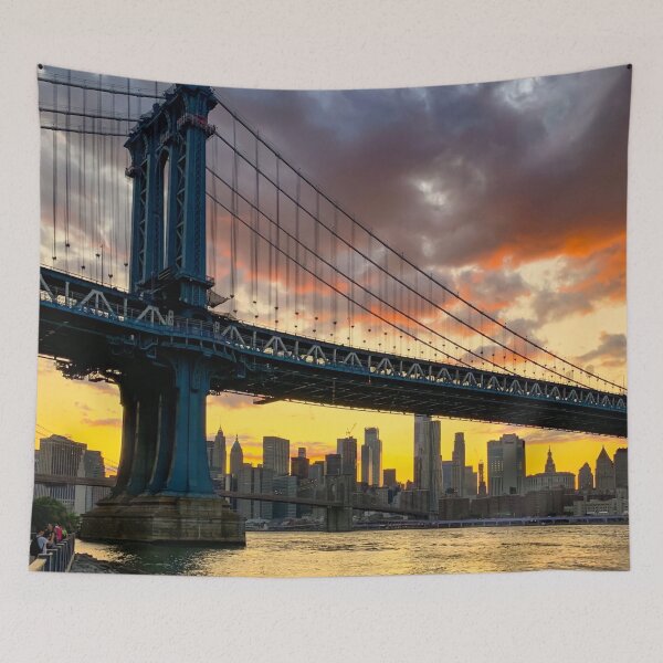Item preview, Manhattan Bridge Skyline Sunset Brooklyn New York City  designed and sold by eleonoraingrid.