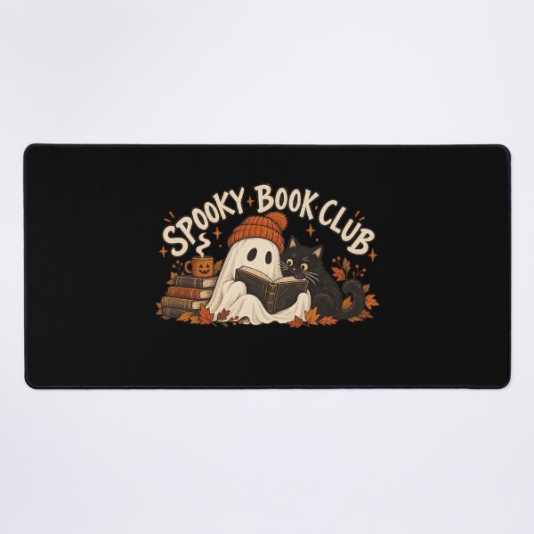 Item preview, Spooky Book Club Ghost and Black Cat designed and sold by AMICO77.