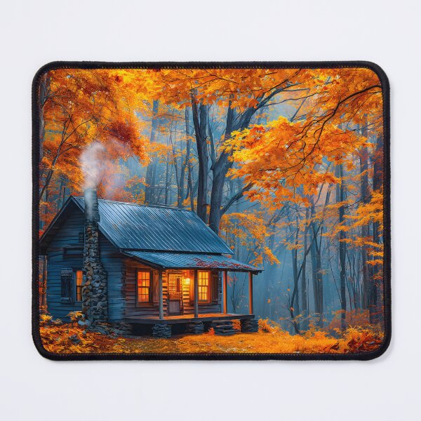 Item preview, Cozy Cabin Surrounded by Autumn Foliage designed and sold by Artessie.
