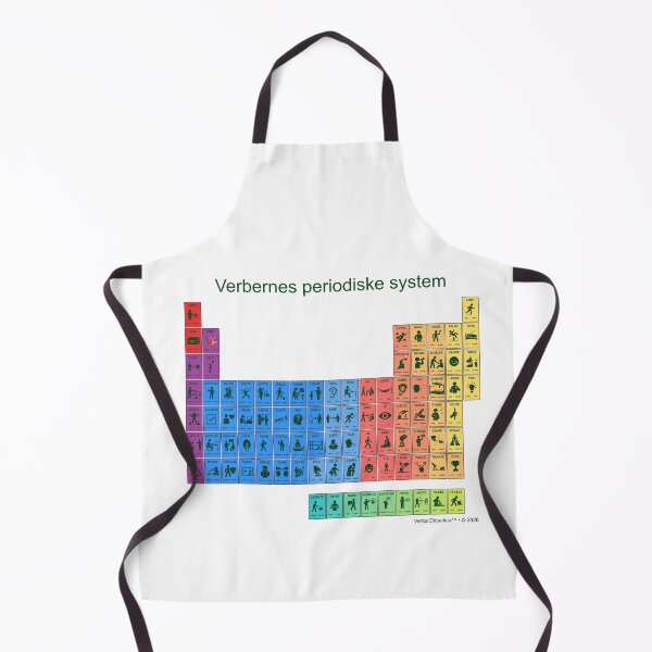 Item preview, Danish playful visual periodic table of verbs - green letters designed and sold by VerbaDidactica.