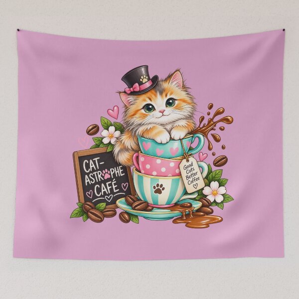 Item preview, Cat Astrophe Café Teacup Kitten designed and sold by StickyDelights.