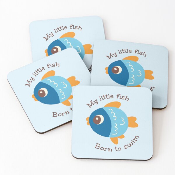 Item preview, My Little Fish - Cute Blue Fish Illustration designed and sold by Drawings Project.