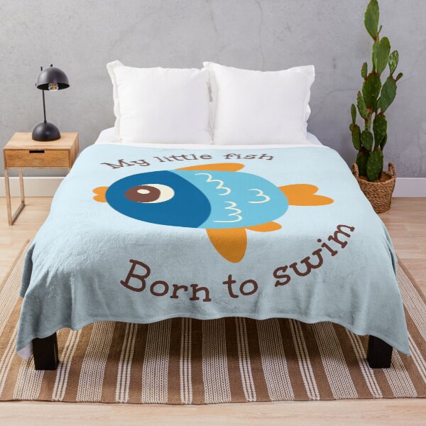 Item preview, My Little Fish - Cute Blue Fish Illustration designed and sold by Drawings Project.