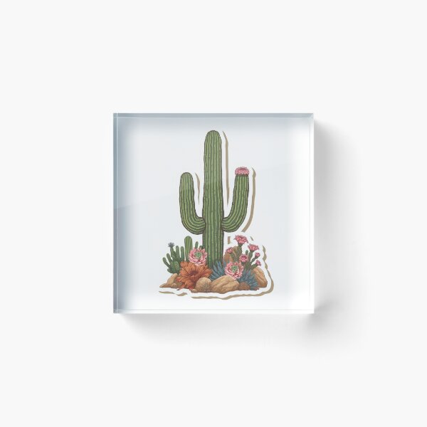 Item preview, Blooming Saguaro Cactus Desert Garden | Southwestern Botanical Cactus Art designed and sold by Pandey14.