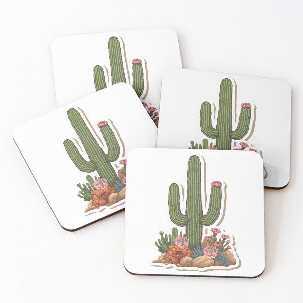 Item preview, Blooming Saguaro Cactus Desert Garden | Southwestern Botanical Cactus Art designed and sold by Pandey14.