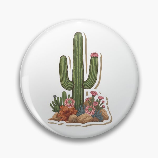 Item preview, Blooming Saguaro Cactus Desert Garden | Southwestern Botanical Cactus Art designed and sold by Pandey14.