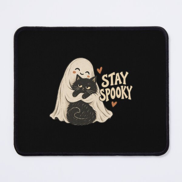 Item preview, Stay Spooky Ghost Hugging Black Cat designed and sold by AMICO77.