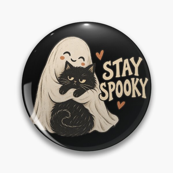 Item preview, Stay Spooky Ghost Hugging Black Cat designed and sold by AMICO77.