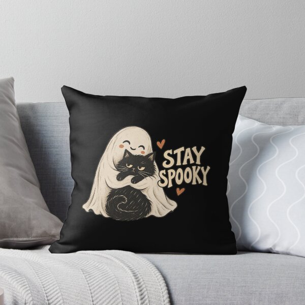 Item preview, Stay Spooky Ghost Hugging Black Cat designed and sold by AMICO77.