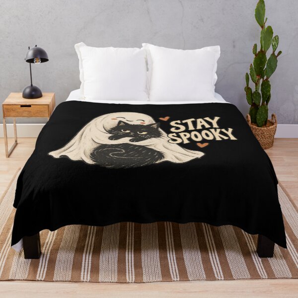 Item preview, Stay Spooky Ghost Hugging Black Cat designed and sold by AMICO77.