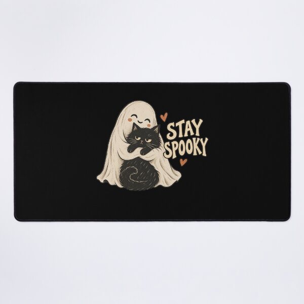 Item preview, Stay Spooky Ghost Hugging Black Cat designed and sold by AMICO77.