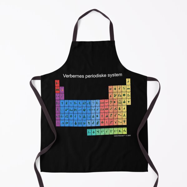 Item preview, Danish playful visual periodic table of verbs - white letters designed and sold by VerbaDidactica.