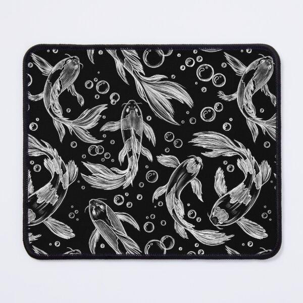 Item preview, Koi fish, "Yin-Yang with Koi Carp": Japanese carp, waves, Zen tattoo-style design; vintage fish, sketch, fishing. designed and sold by ArtbySvetik.