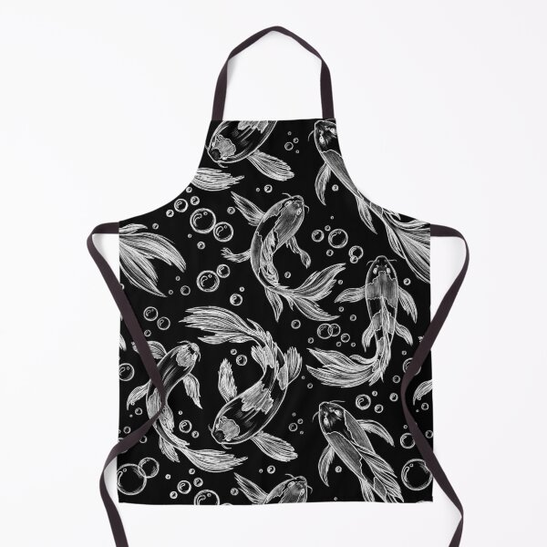 Item preview,  Koi fish, "Yin-Yang with Koi Carp": Japanese carp, waves, Zen tattoo-style design; vintage fish, sketch, fishing. designed and sold by ArtbySvetik.