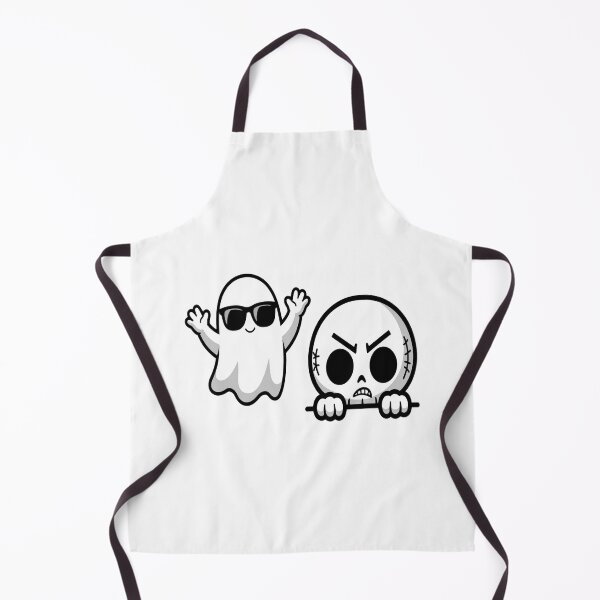 Item preview, Funny Ghost Skull Peeking Halloween Cartoon Duo designed and sold by Custom Crest.